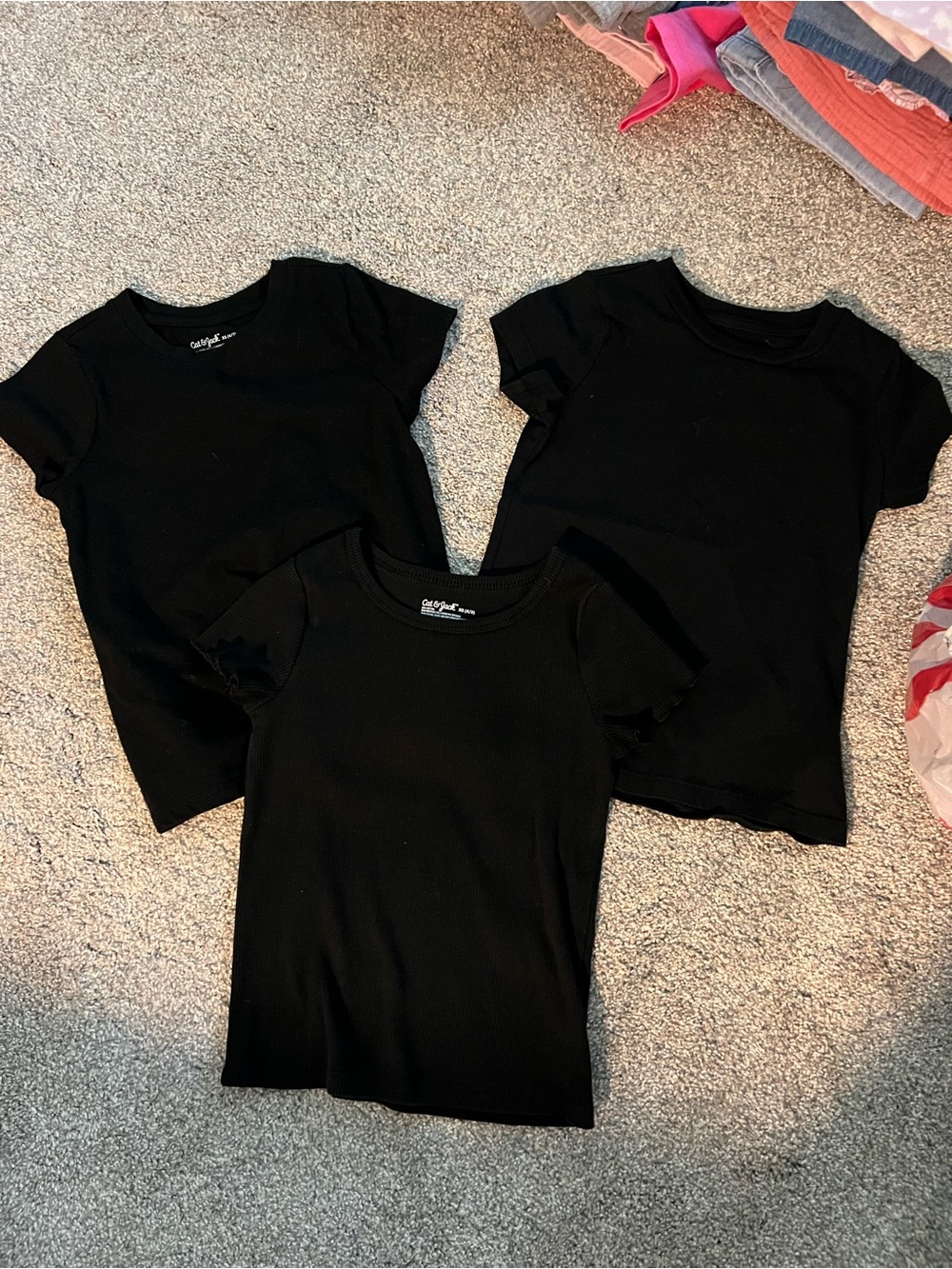 Cat & Jack Black Short-Sleeve Kids Tees - Set of 3